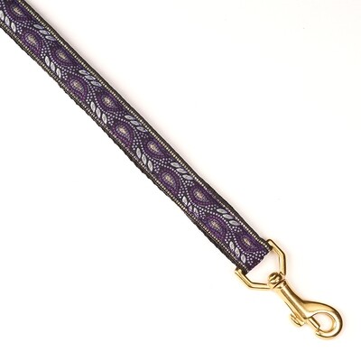 Leash - Designer - 3/4-inch - Purple Fern Paisley