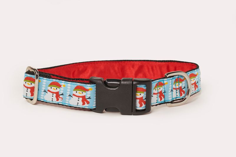 Collar - Designer - 1 inch - Snowman Blue