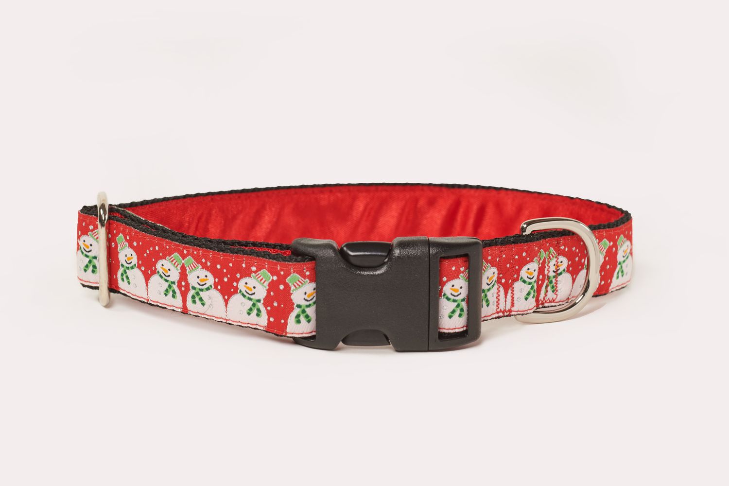 Collar - Designer - 1 inch - Snowman Red