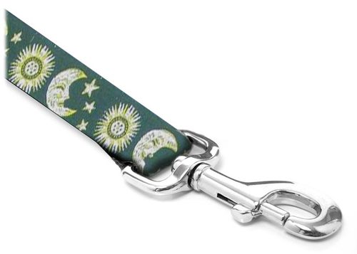 Leash - Designer - 1-inch - Moon Stars Black/Gold