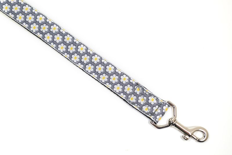 Leash - Designer - 1-inch - Mini Daisy ~ gray