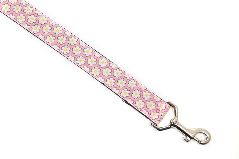 Leash - Designer - 1-inch - Mini Daisy ~ pink