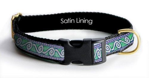 Collar - Celtic - 1 inch - Celtic Spiral  Green Silver