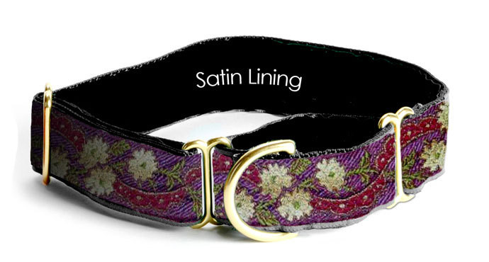 Collar - Vintage - 2 inch - Midnight Floral  Burgundy