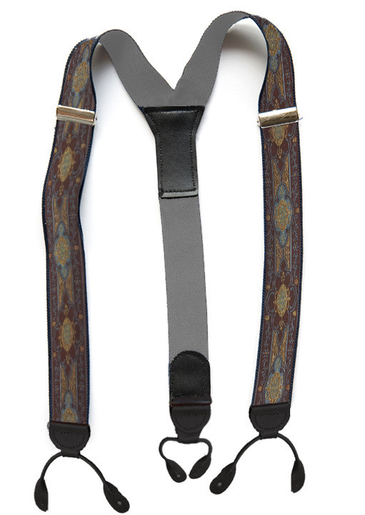 Suspenders - Designer - Medallions Brown