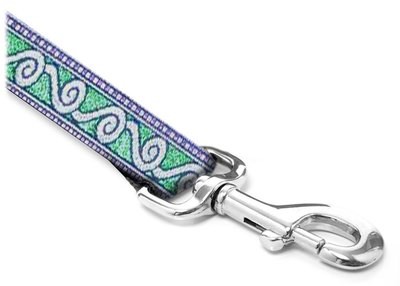 Leash - Celtic - 1-inch - Celtic Spiral  Green/Silver