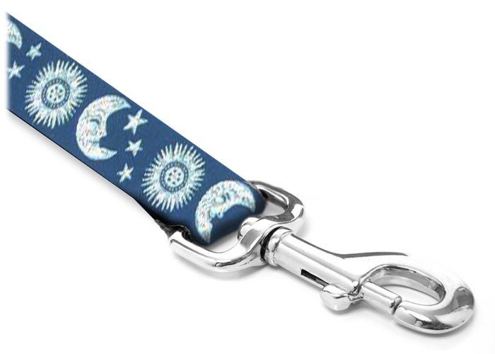 Leash - Designer - 1-inch - Moon Stars Navy/Silver