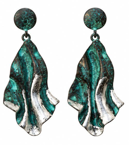 Textured Patina Silver Earrings Textured Patina Silver Earrings