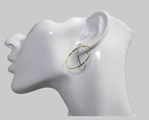 Orbit Design Sterling Silver Hoop Earrings Orbit Design Sterling Silver Hoop Earrings