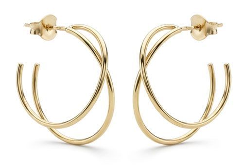 Orbit Design Sterling Silver Hoop Earrings Orbit Design Sterling Silver Hoop Earrings