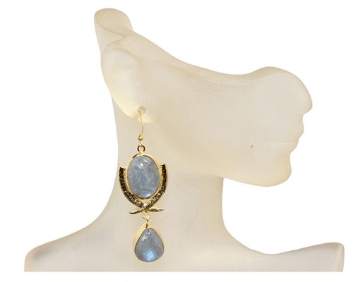 18K Gold Over Brass Hook Earrings