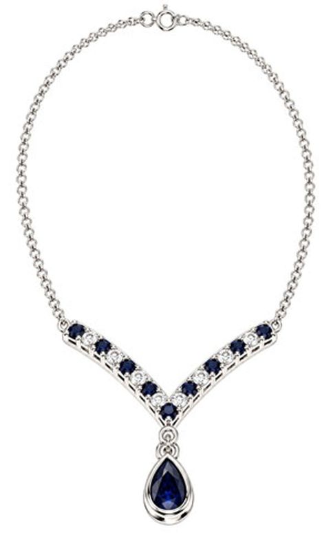 Genuine Black Sapphire & Sterling Silver Drop Necklace Genuine Black Sapphire & Sterling Silver Drop Necklace