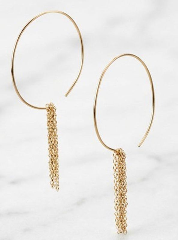 Gold Threader Chain Tassel Earrings