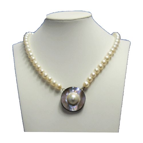Elegant Mabe Blister Pearl Necklace