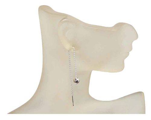 Ball-Tip Chain Sterling Silver Threader Earrings Ball-Tip Chain Sterling Silver Threader Earrings