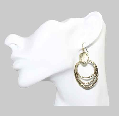 Textured Gold Tone Hoop Earrings Textured Gold Tone Hoop Earrings