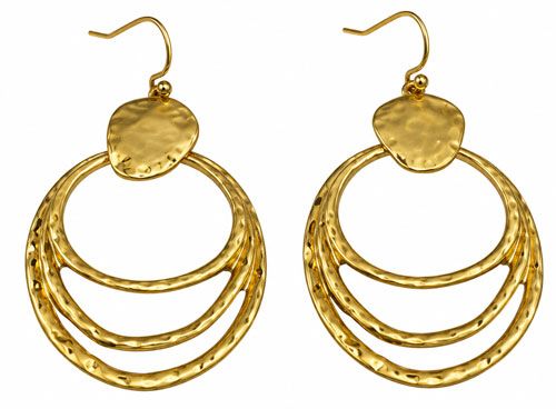Textured Gold Tone Hoop Earrings Textured Gold Tone Hoop Earrings
