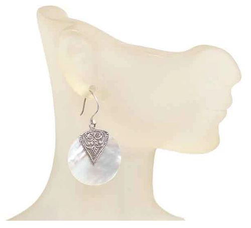 Lunar Pearl Circle Sterling Silver Earrings Lunar Pearl Circle Sterling Silver Earrings