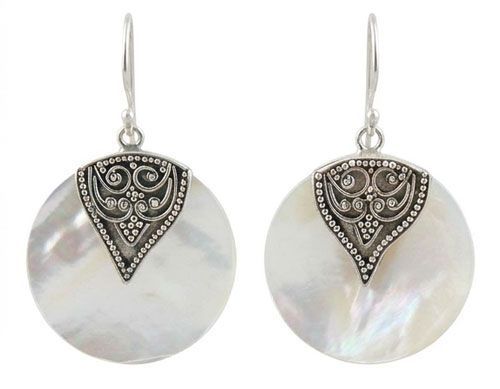 Lunar Pearl Circle Sterling Silver Earrings Lunar Pearl Circle Sterling Silver Earrings