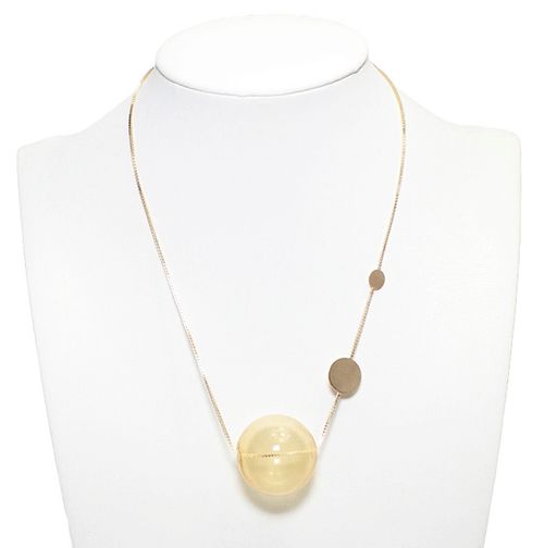 Shiny Orbit Amber Hollow Glass Necklace Shiny Orbit Amber Hollow Glass Necklace