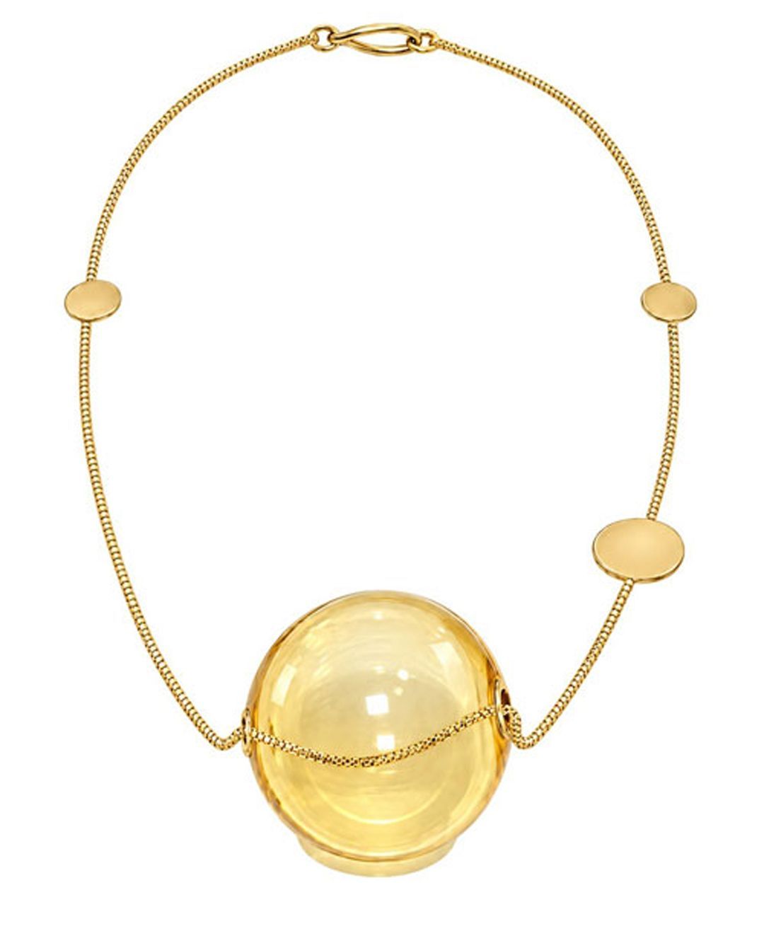 Shiny Orbit Amber Hollow Glass Necklace Shiny Orbit Amber Hollow Glass Necklace