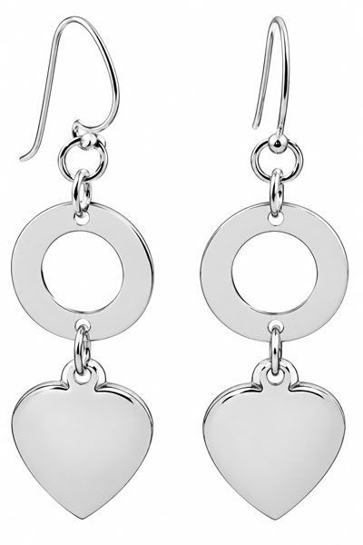 Matte Twin Hearts Sterling Silver Earrings