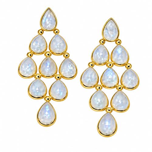 Rainbow Moonstone Chandelier Earrings Rainbow Moonstone Chandelier Earrings