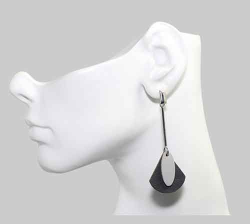 Modern Two-Tone Faux Leather Drop Earrings Modern Two-Tone Faux Leather Drop Earrings