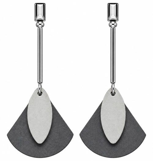 Modern Two-Tone Faux Leather Drop Earrings Modern Two-Tone Faux Leather Drop Earrings