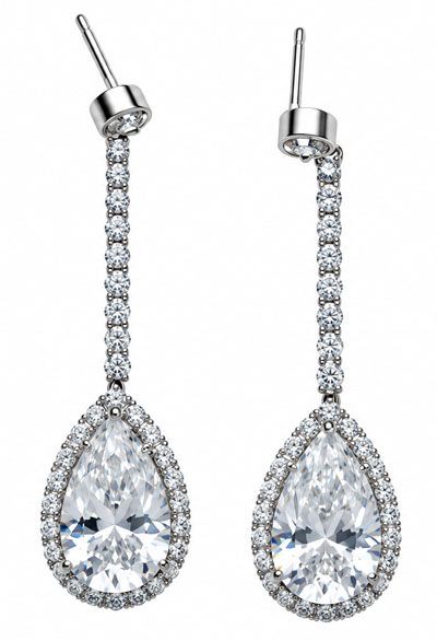 Sparkling Rhodium Plated Drop Earrings Sparkling Rhodium Plated Drop Earrings