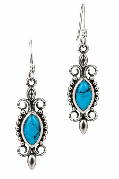 Open Teardrop Sterling Silver Earrings