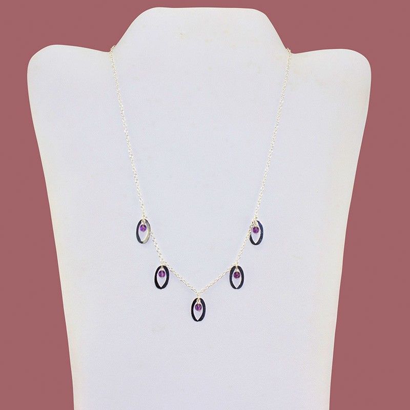 Amethyst Teardrop Ringlet Necklace Amethyst Teardrop Ringlet Necklace