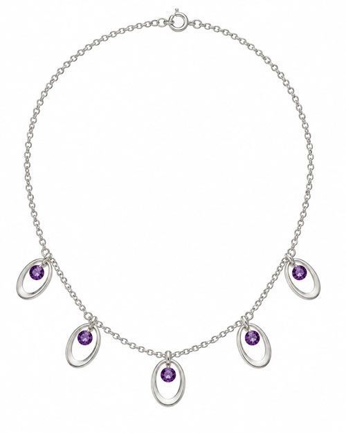 Amethyst Teardrop Ringlet Necklace