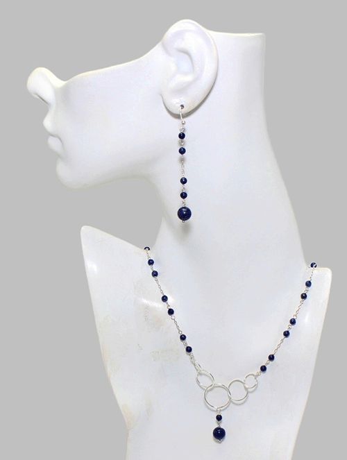 Midnight Blue Sterling Silver Jewelry Set Midnight Blue Sterling Silver Jewelry Set
