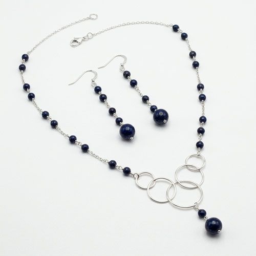 Midnight Blue Sterling Silver Jewelry Set Midnight Blue Sterling Silver Jewelry Set