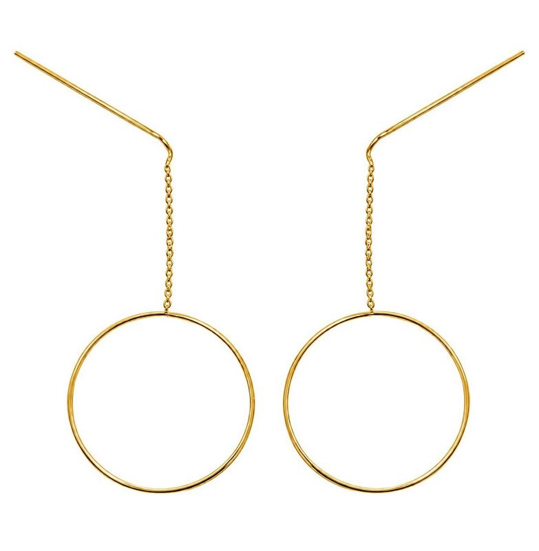 14K Gold Filled Circle Threader Earrings