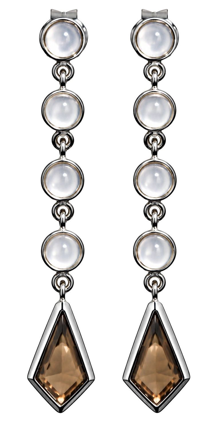 Rose Quartz & Smoky Quartz Sterling Silver Earrings Rose Quartz & Smoky Quartz Sterling Silver Earrings