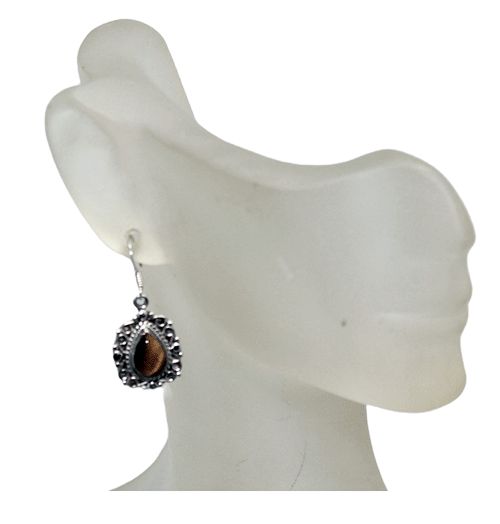 Tiger's Eye Column Sterling Silver Earrings Tiger's Eye Column Sterling Silver Earrings