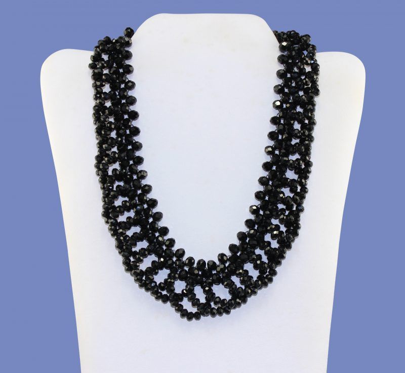 Elegant Black Crystal Beaded Choker Necklace Elegant Black Crystal Beaded Choker Necklace