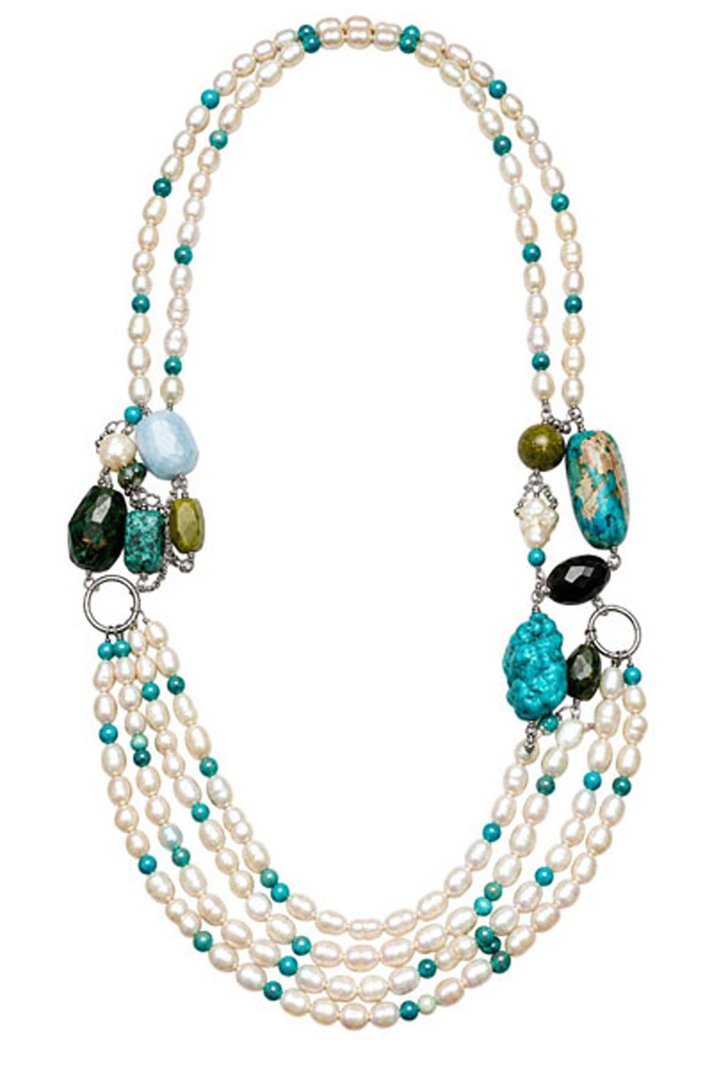 Freshwater Pearl & Gemstone Statement Necklace