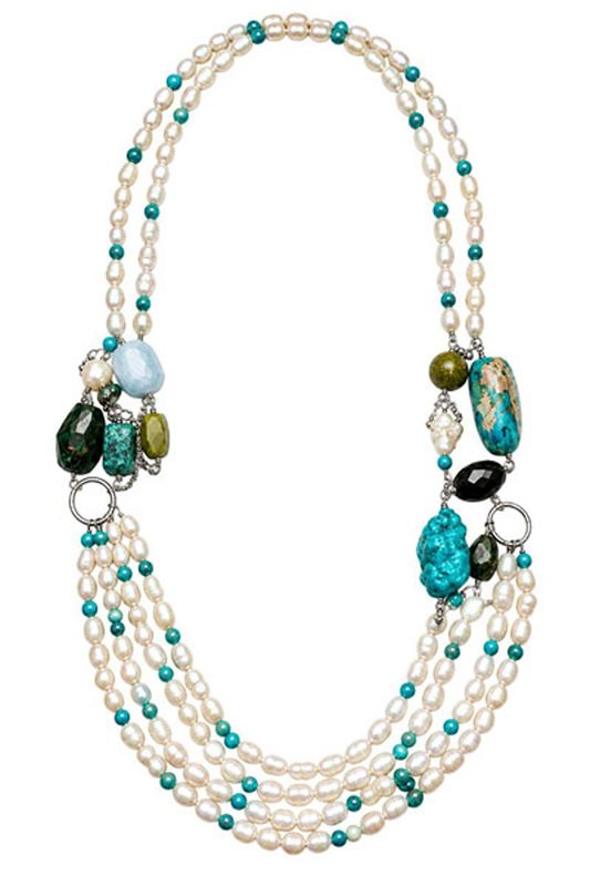 Freshwater Pearl & Gemstone Statement Necklace Freshwater Pearl & Gemstone Statement Necklace