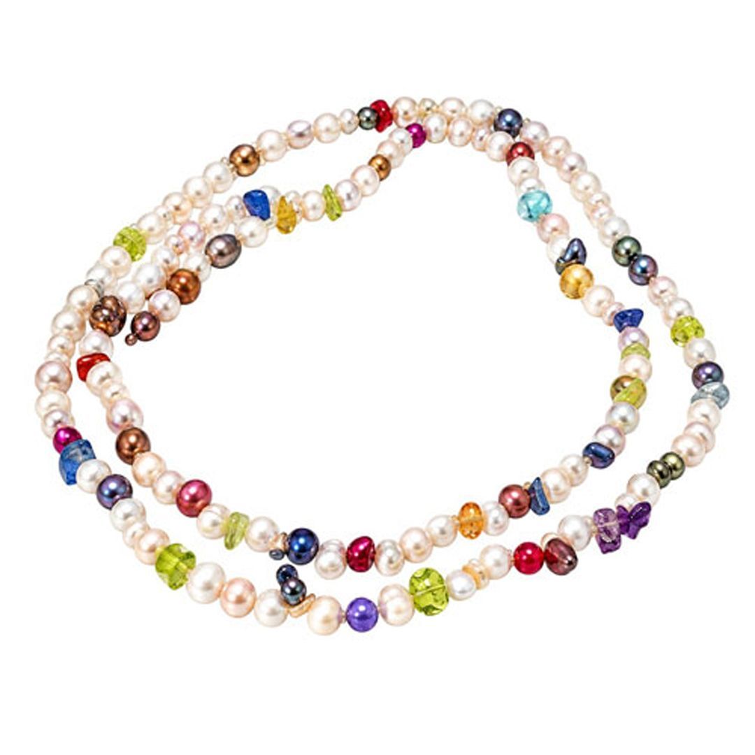 Multi-Colored Cultured Pearl Endless Necklace Multi-Colored Cultured Pearl Endless Necklace