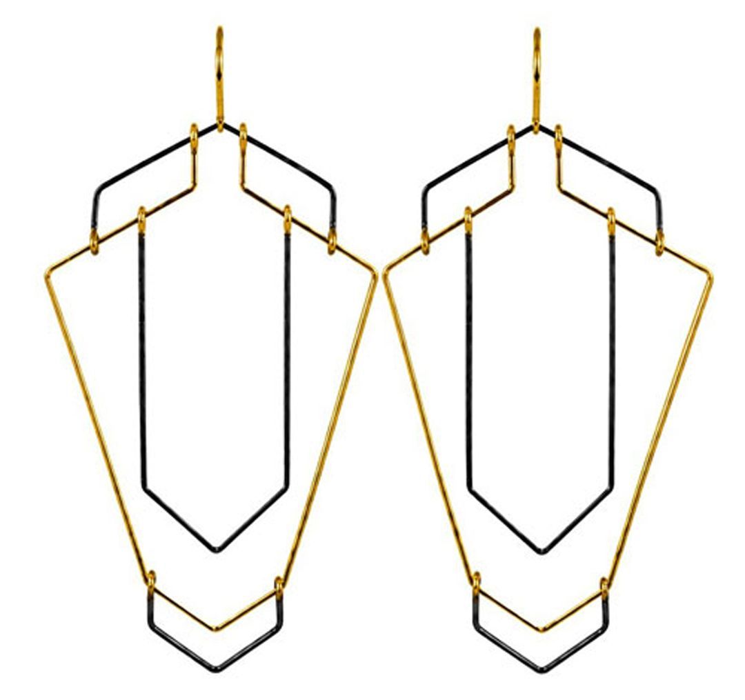 Gold Filled & Oxidized Sterling Silver Geometric Earrings Gold Filled & Oxidized Sterling Silver Geometric Earrings