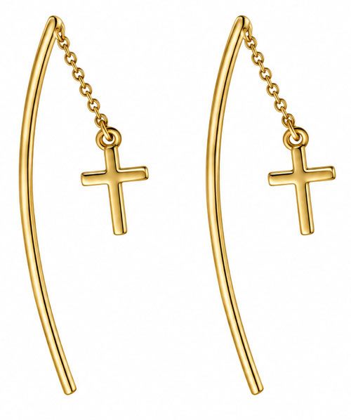Faith & Hope Cross Threader Earrings Faith & Hope Cross Threader Earrings