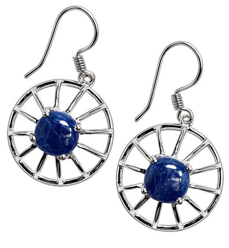Dark Sapphire Blue Sterling Silver Earrings