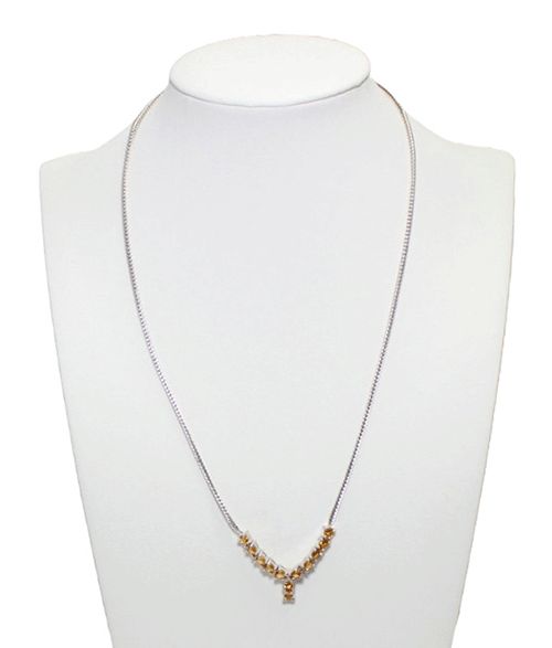 Genuine Yellow Sapphire & Diamond Necklace