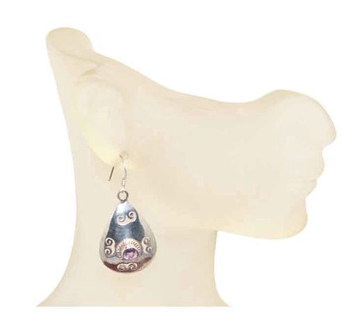 Amethyst Prism .925 Sterling Silver Earrings