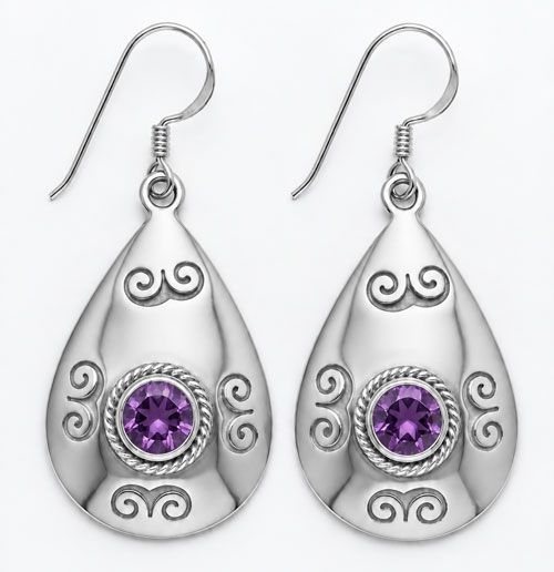 Amethyst Prism .925 Sterling Silver Earrings Amethyst Prism .925 Sterling Silver Earrings