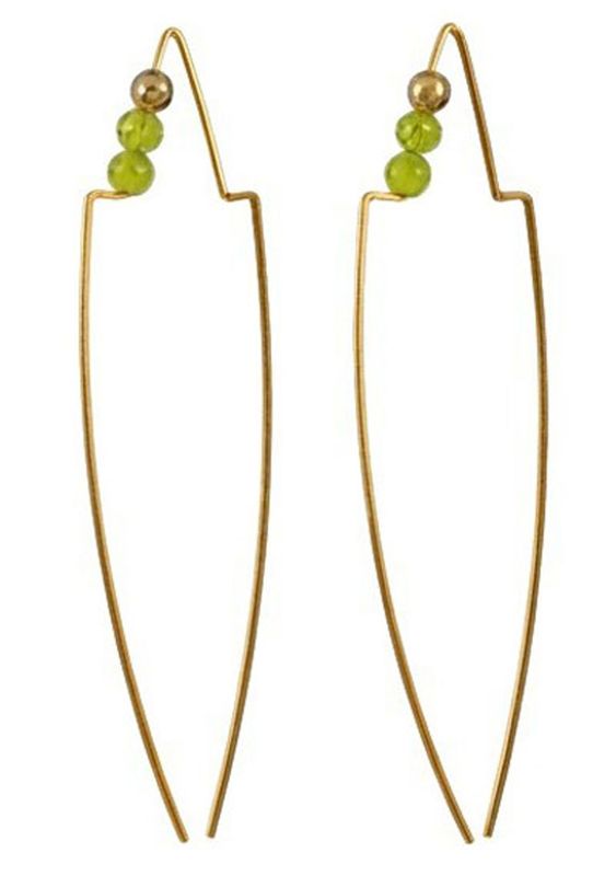 Yellow Beaded Threader Earrings