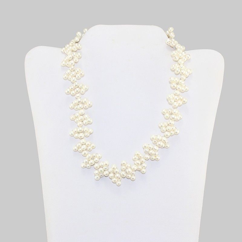 Floral Cultured Pearl Statement Necklace Floral Cultured Pearl Statement Necklace
